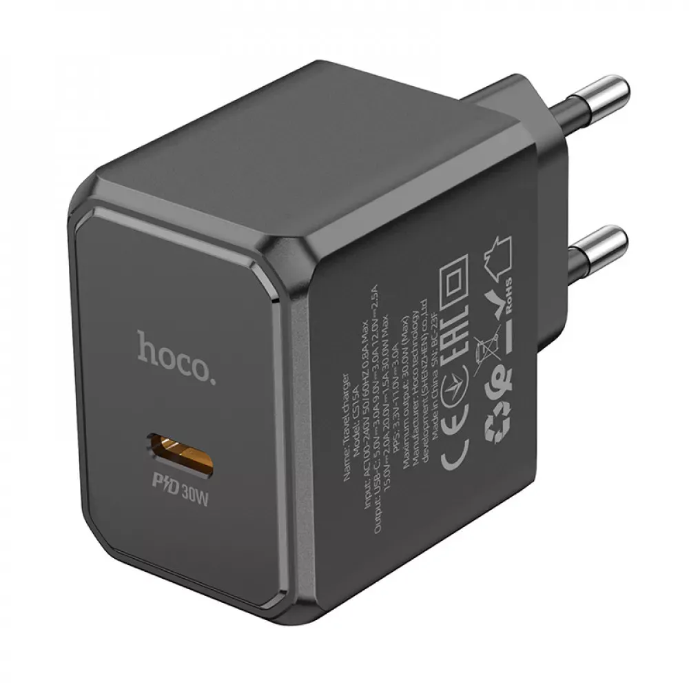 Home Charger 30W PD Hoco CS15A — Black - фото 5