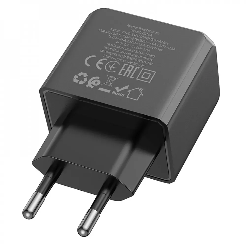 Home Charger 30W PD Hoco CS15A — Black - фото 6