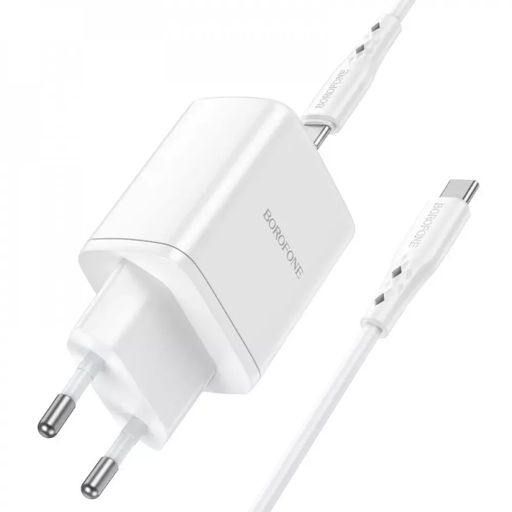 Home Charger 35W 2 PD3.0 C to Lightning Cable (1m) Borofone BN9 — White - фото 4