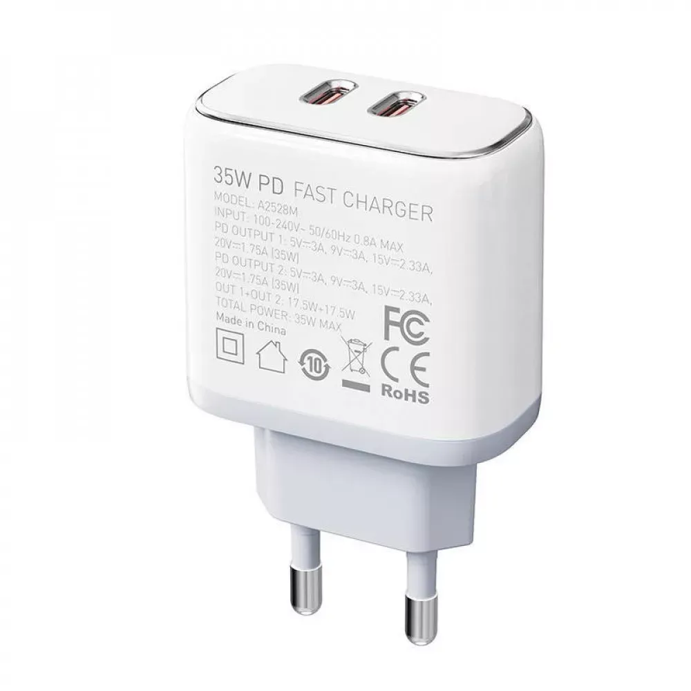 Home Charger 35W 2C Ldnio A2528C White — LDNIO