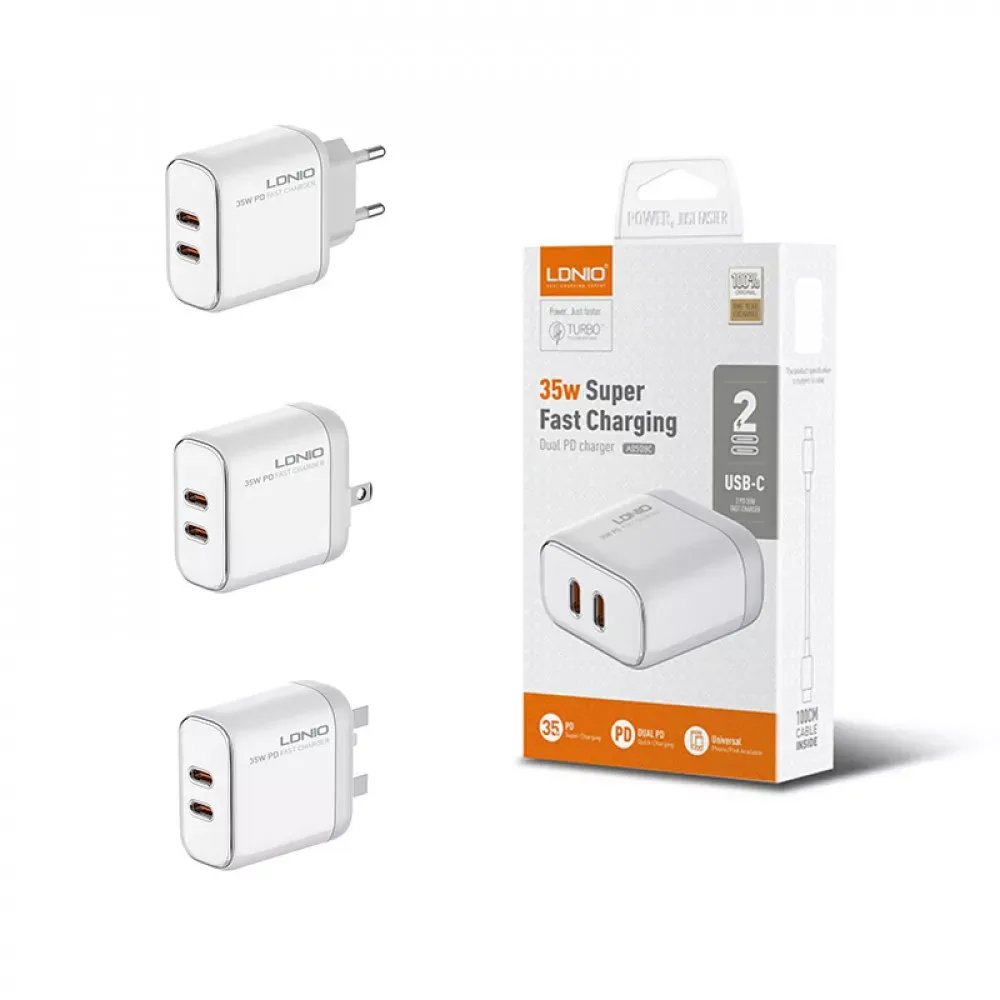 Home Charger 35W 2C Ldnio A2528C White - фото 7