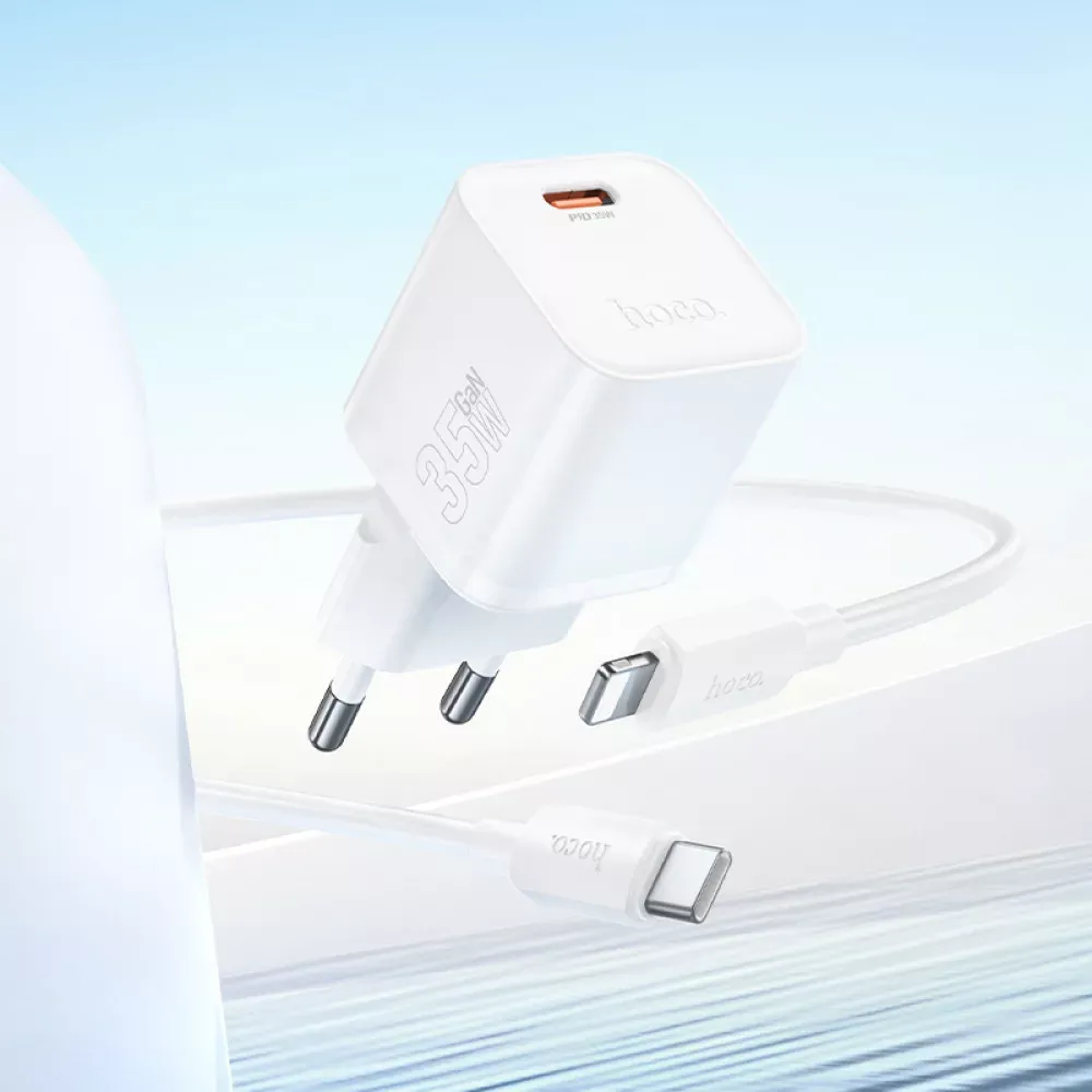Home Charger 35W PD C to Lightning Cable Hoco N66 — White — фото 5