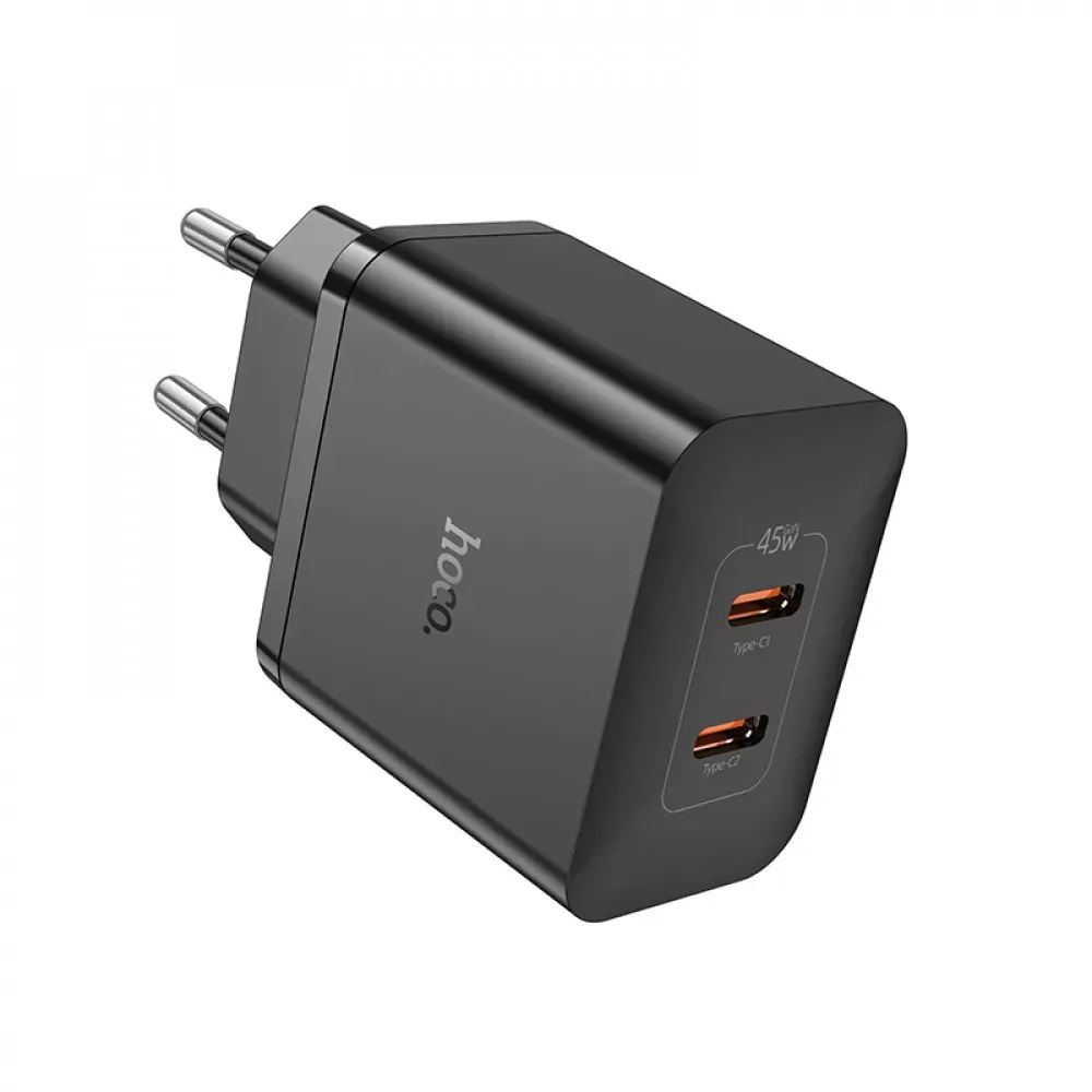 Home Charger 45W GaN 2 PD Hoco N35 Streamer — black — фото 5