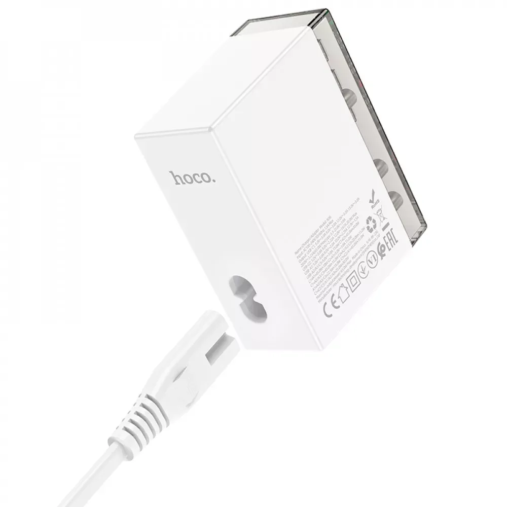 Home Charger 65W GaN 3PD QC 3.0 Hoco N36 — White - фото 5