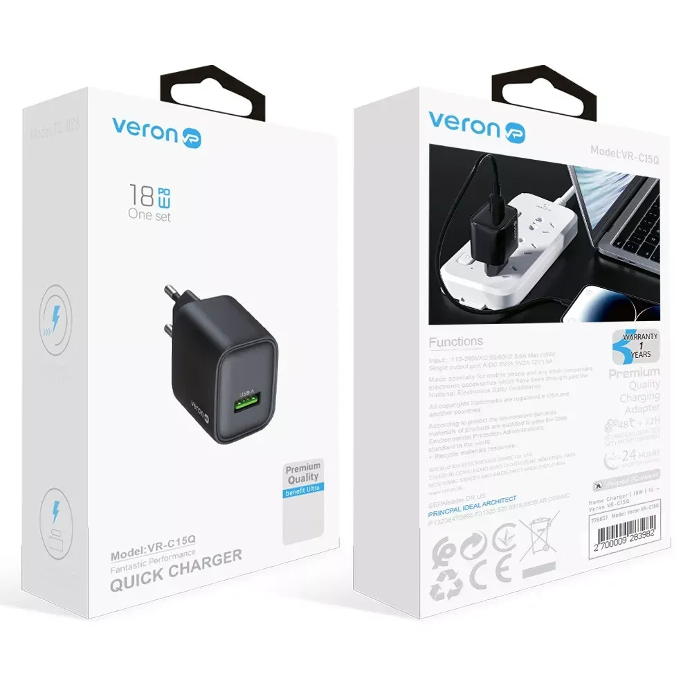 Home Charger | 18W | 1U — Veron VR-C15Q — фото 3