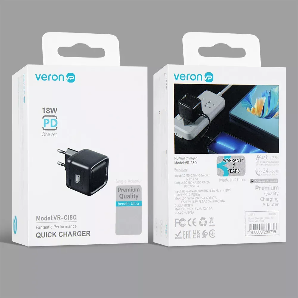 Home Charger | 18W | 1U — Veron VR-C18Q — фото 3