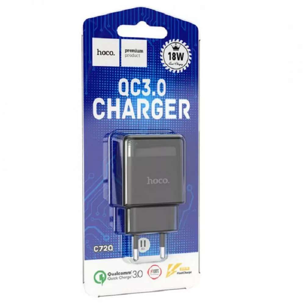 Home Charger | 18W | QC3.0 — Hoco C72Q — Black — фото 3