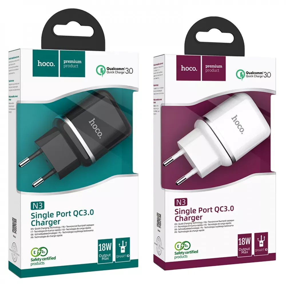 Home Charger | 18W | QC3.0 — Hoco N3 — White - фото 7