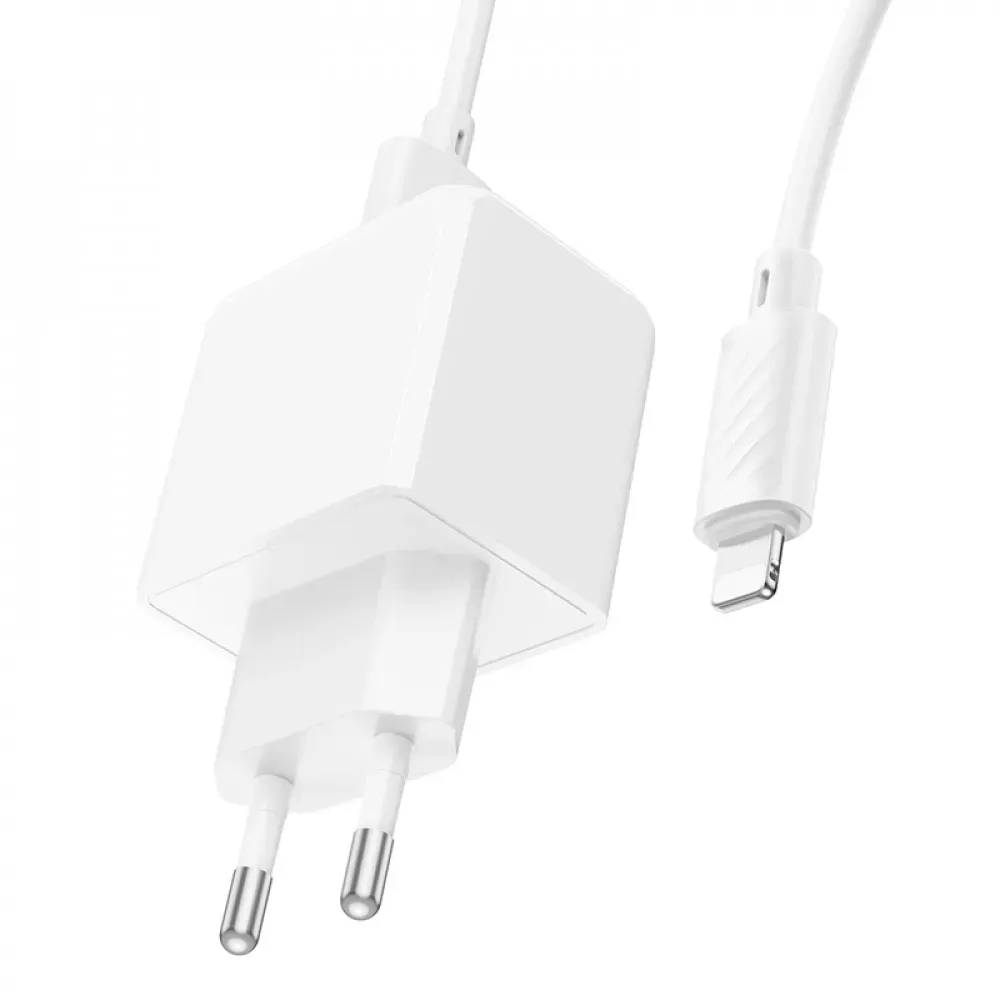 Home Charger | 2.1A | 1U | Lightning Cable (1m) — Hoco CS11A — White - фото 4