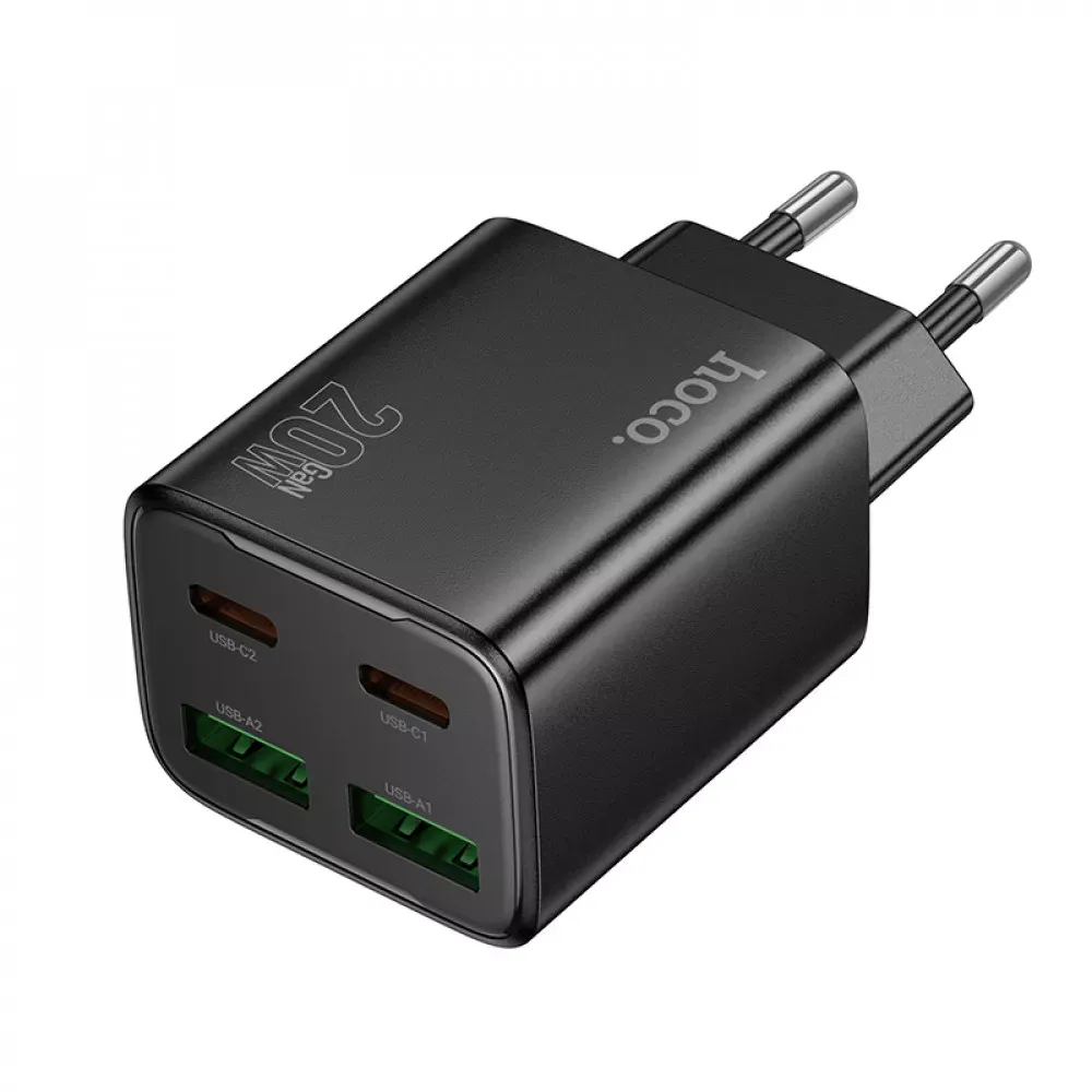 Home Charger | 20W | 2PD | 2U — Hoco N55  — Black — Hoco