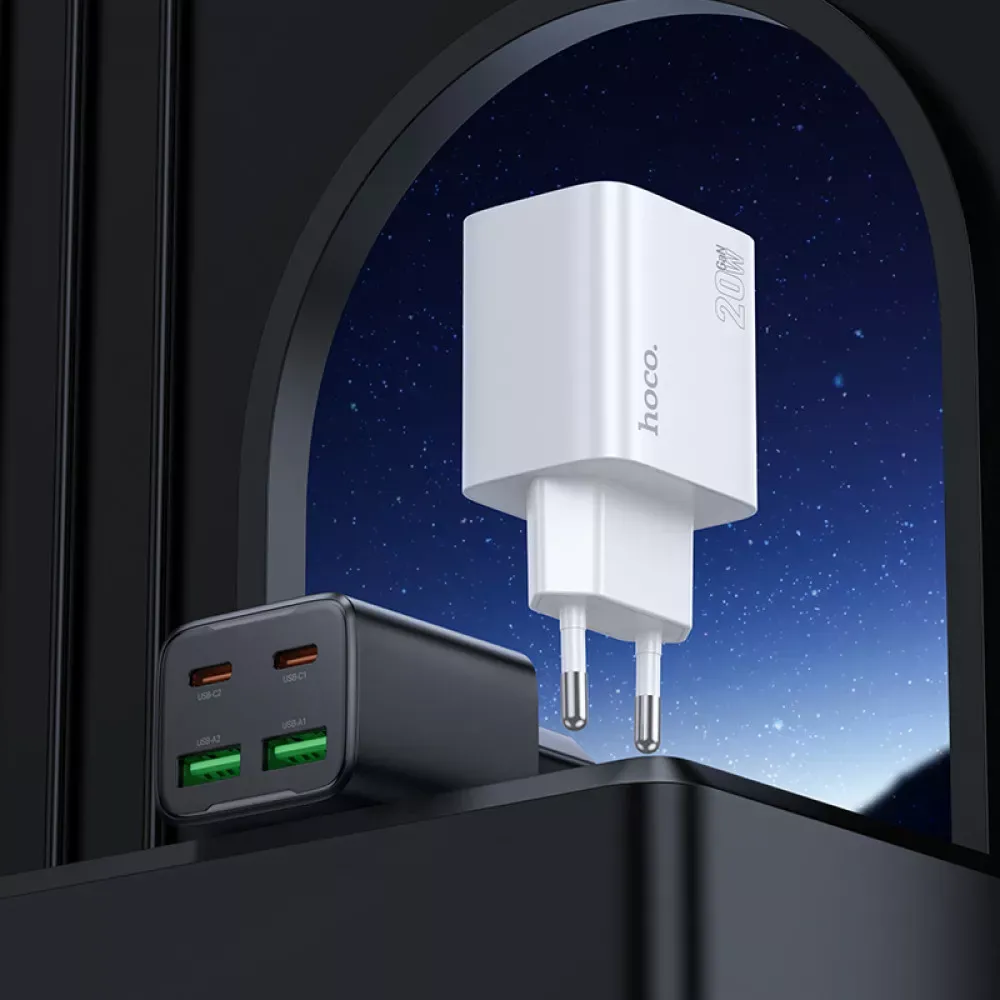 Home Charger | 20W | 2PD | 2U — Hoco N55  — Black - фото 8