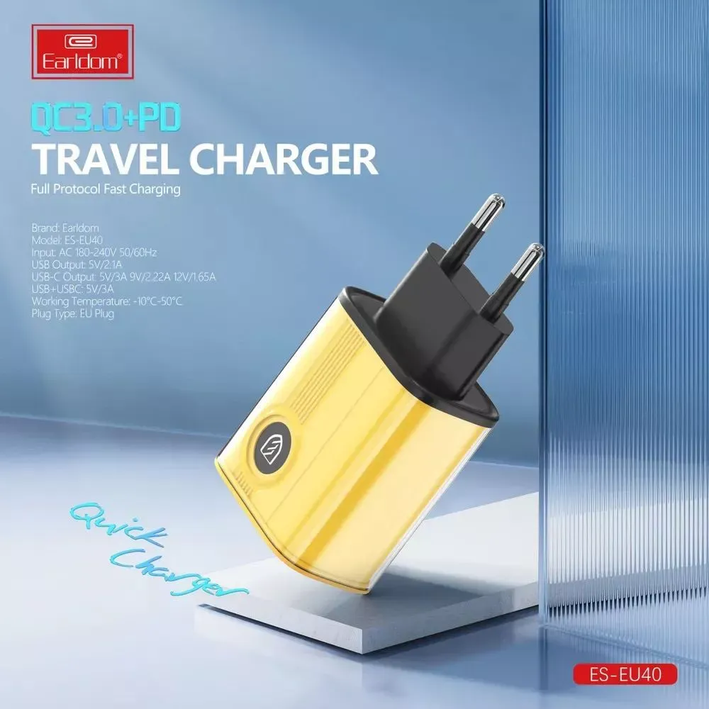 Home Charger | 20W | PD | 1U | USB C Cable — Earldom ES-EU40C
