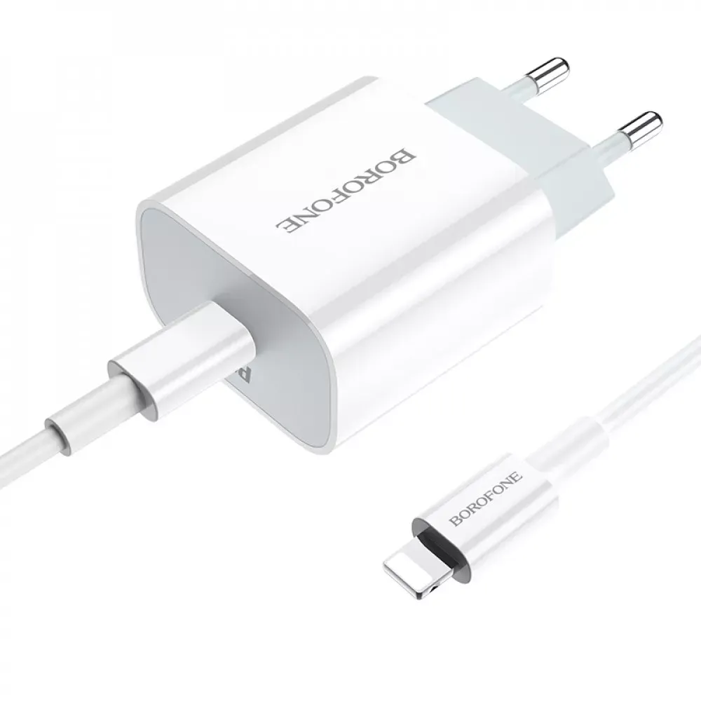 Home Charger | 20W | PD | Lightning Cable — Borofone BA38A — White — фото 4