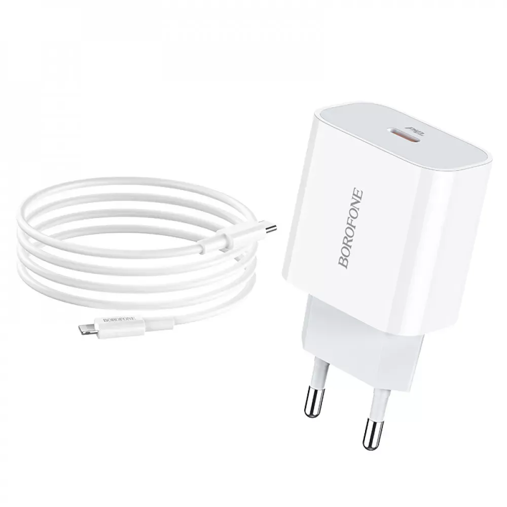 Home Charger | 20W | PD | Lightning Cable — Borofone BA38A — White — фото 5