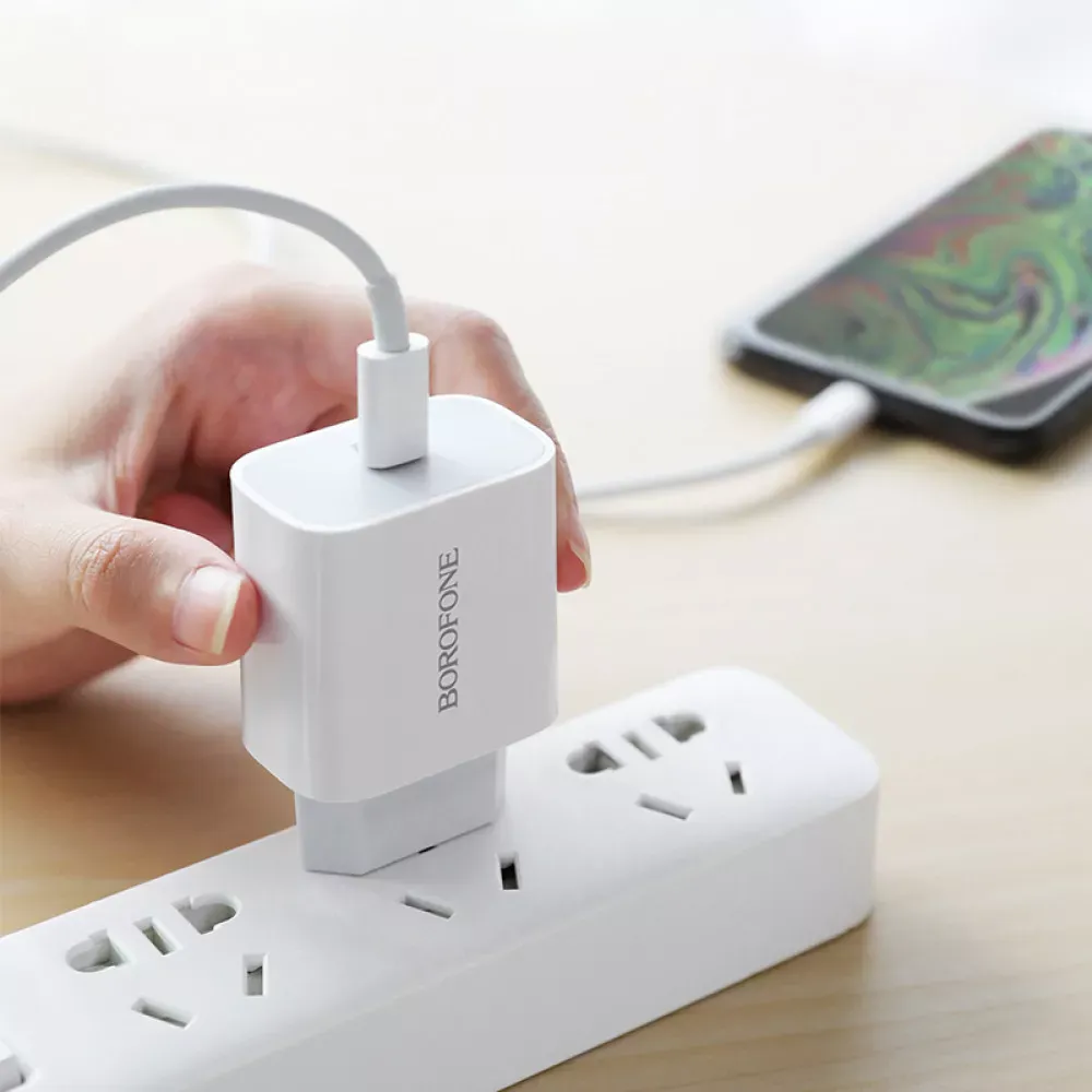 Home Charger | 20W | PD | Lightning Cable — Borofone BA38A — White — фото 5