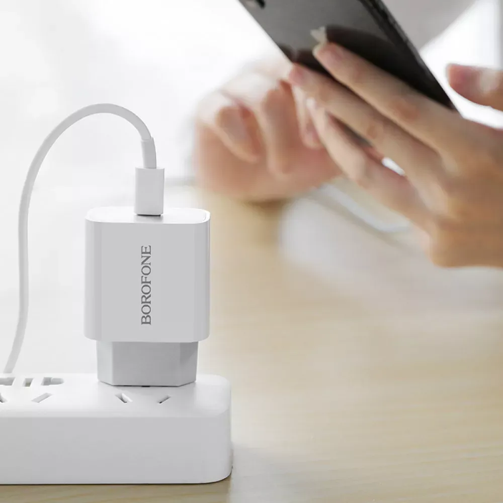 Home Charger | 20W | PD | Lightning Cable — Borofone BA38A — White — фото 6