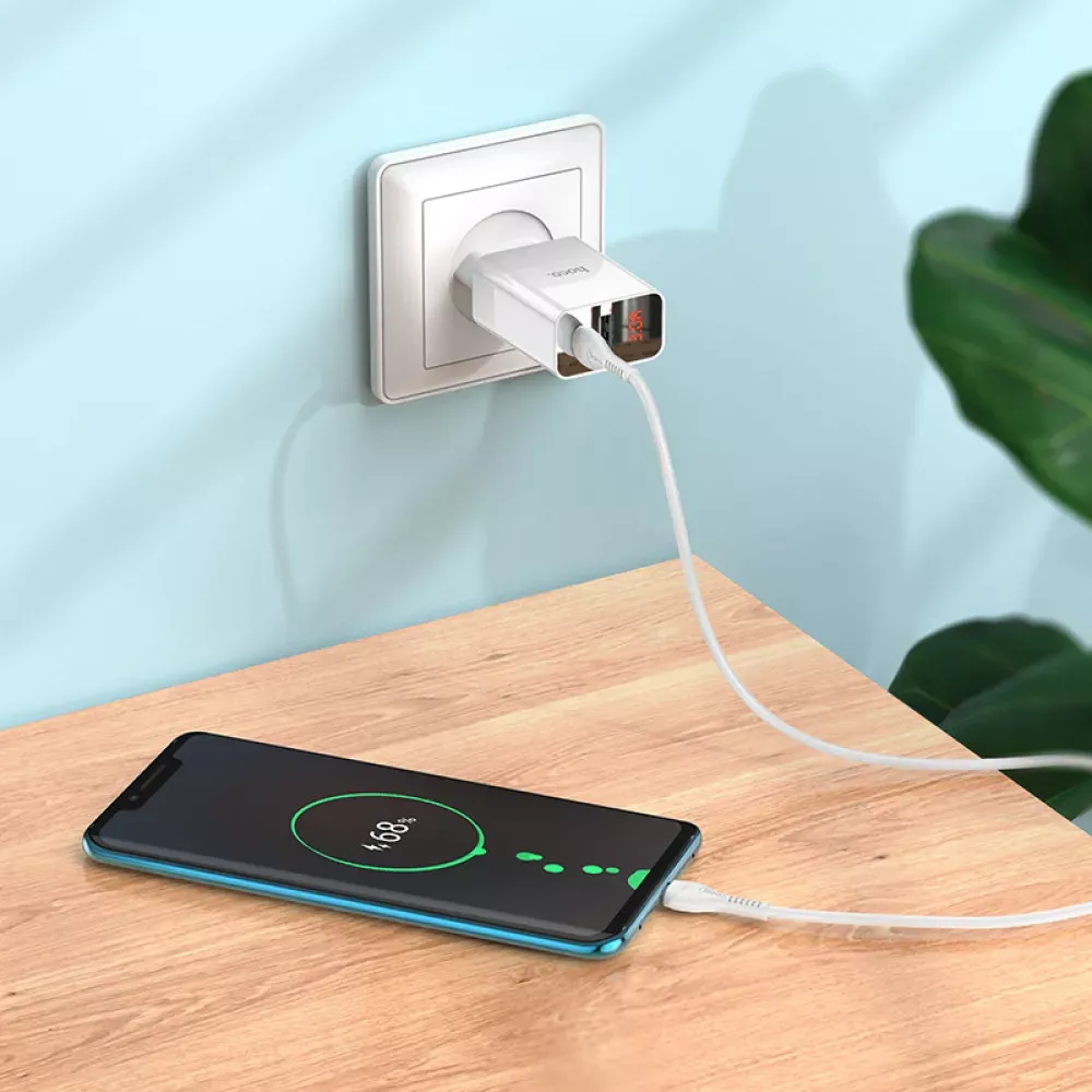 Home Charger | 20W | PD | QC3.0 — Hoco C100A — White - фото 6