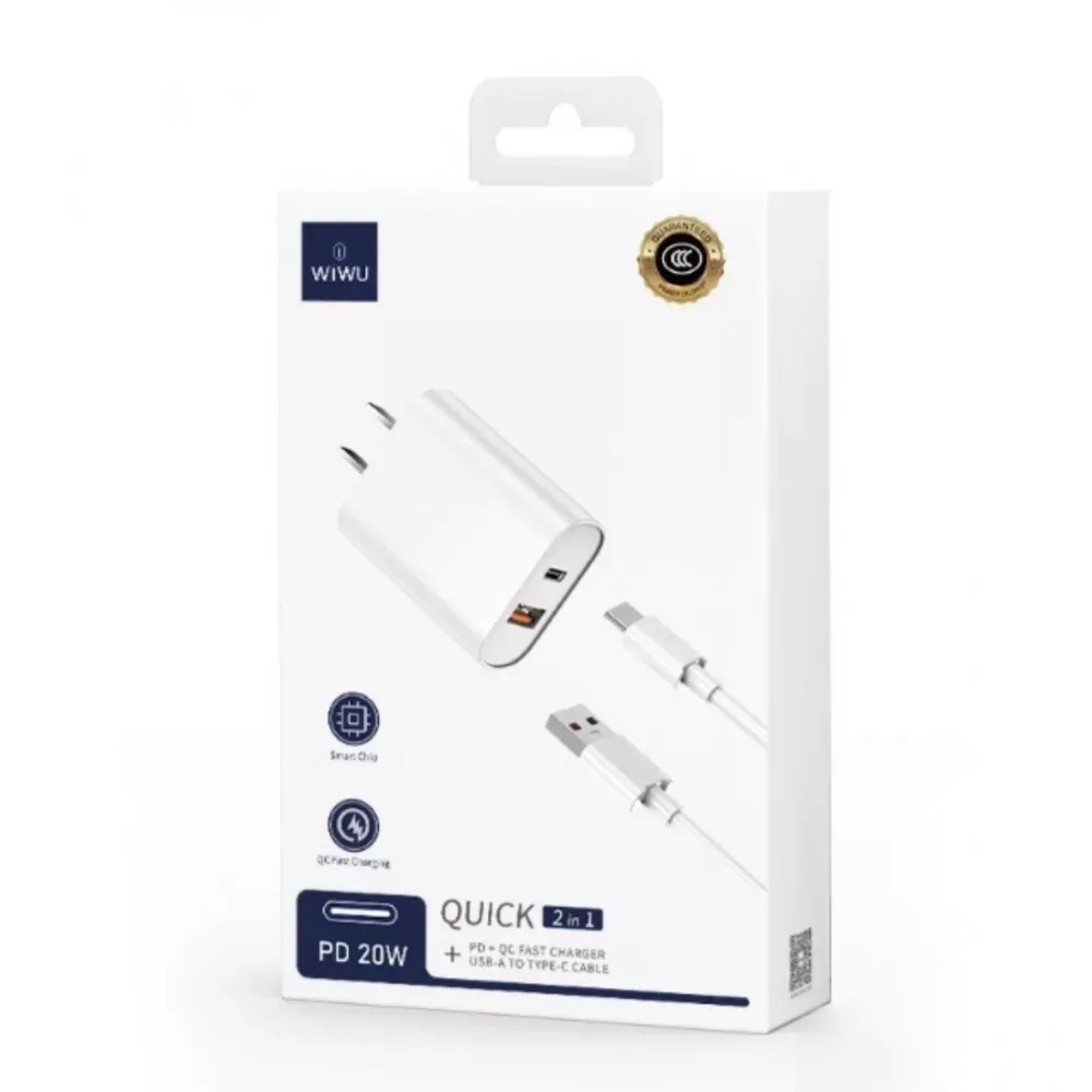 Home Charger | 20W | PD | QC3.0 — WiWU Wi-U001 — White — фото 3