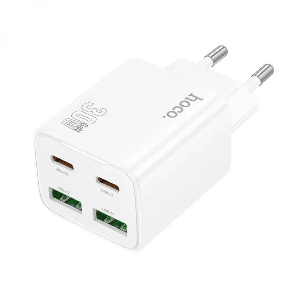 Home Charger | 30W | 2PD | 2U — Hoco N56  — White — Hoco