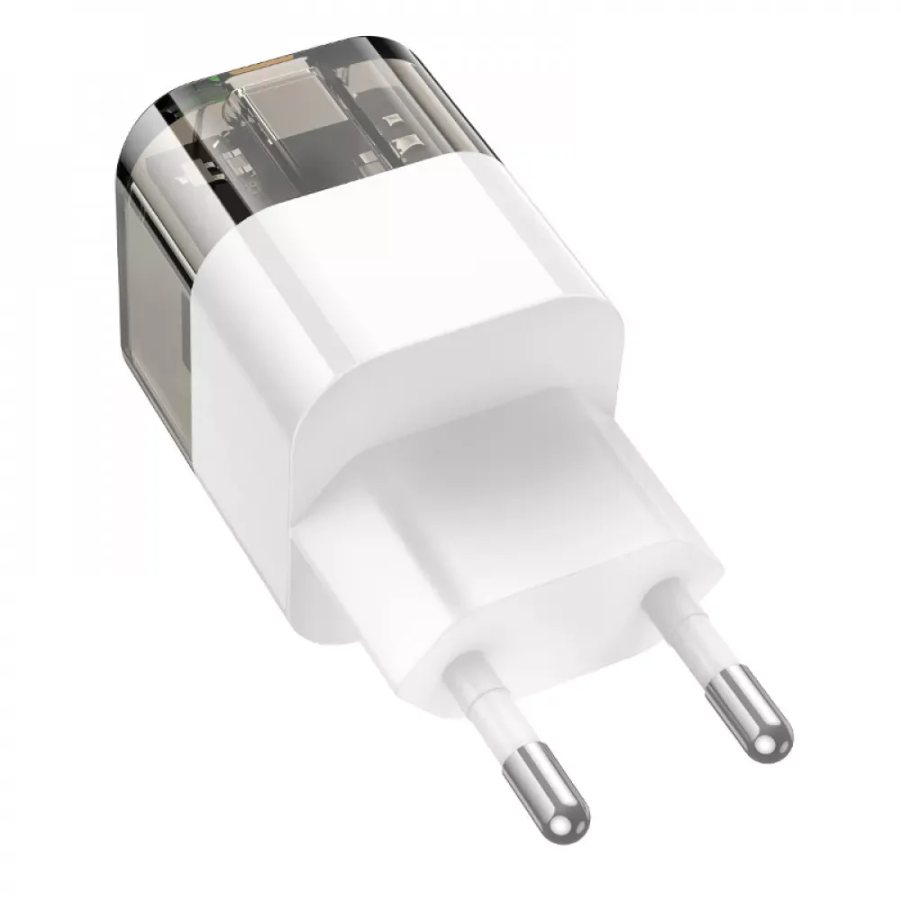 Home Charger | 30W | PD | QC3.0 — Hoco C131A — Transparent Black — фото 4