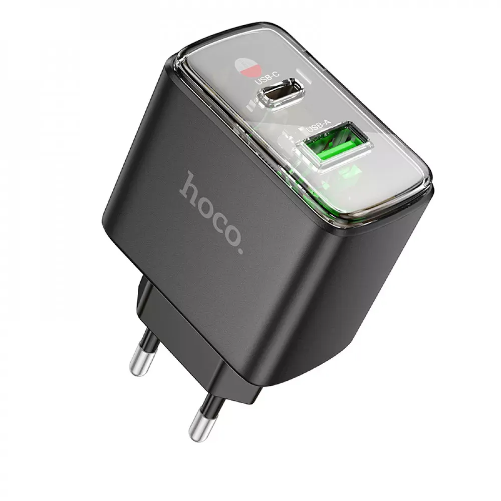 Home Charger | 30W | PD | QC3.0 — Hoco CS42A __ — Black — Hoco