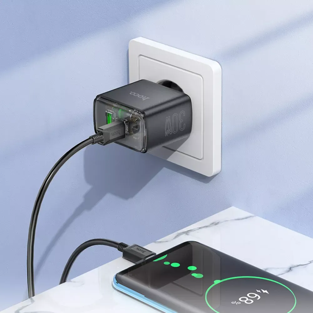Home Charger | 30W | PD | QC3.0 — Hoco CS42A __ — Black - фото 5