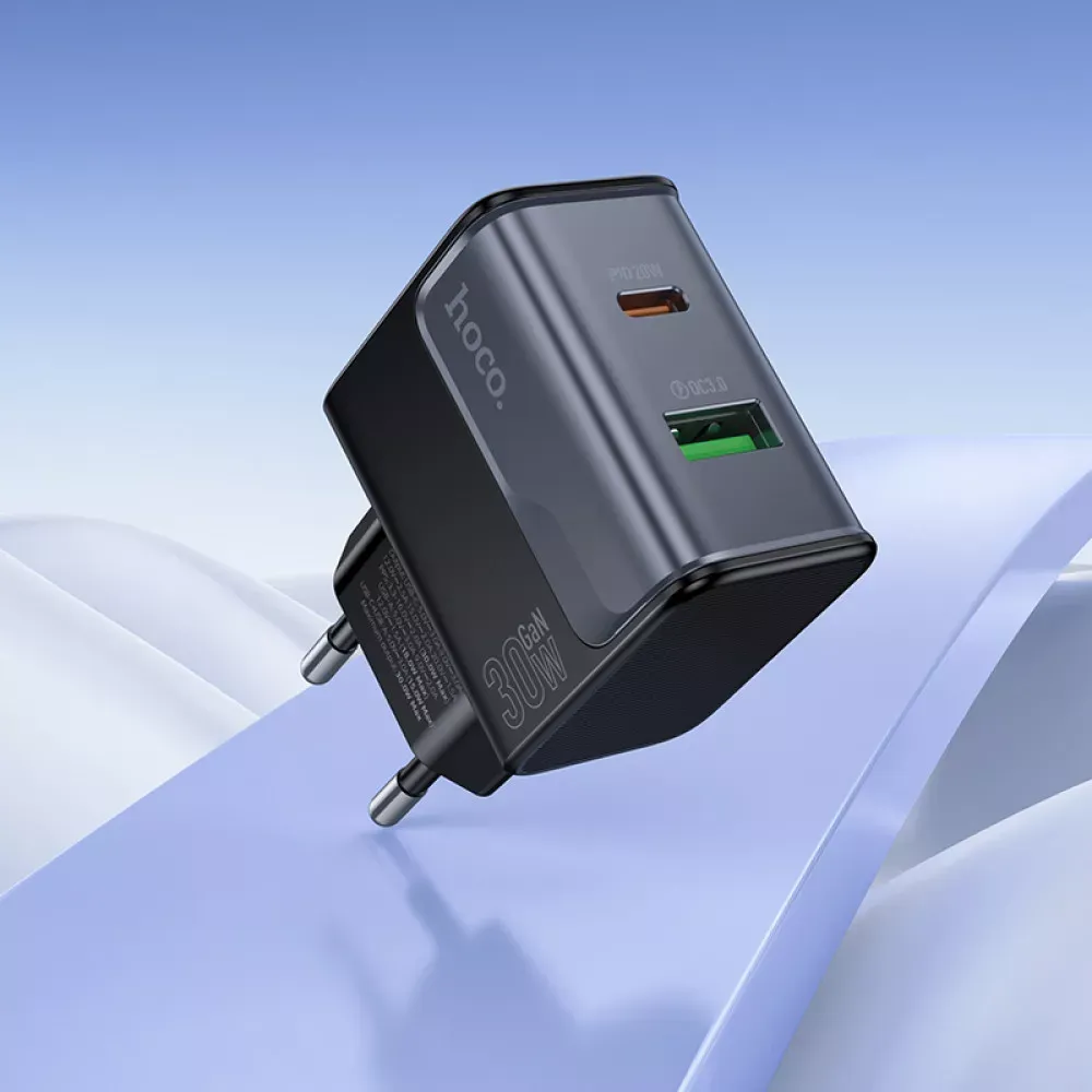 Home Charger | 30W | PD | QC3.0 — Hoco CS73A — Black - фото 5