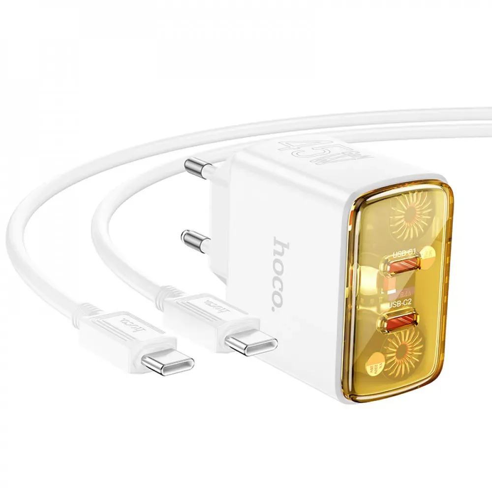 Home Charger | 45W | 2PD | C to C Cable — Hoco CS43A __ — Black — фото 5