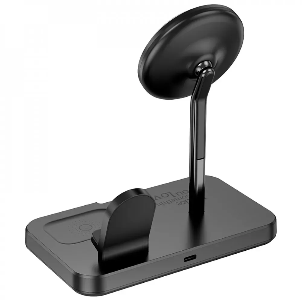 Magnetic Wireless Charger 3 in 1 — Hoco CQ12  — Black - фото 4