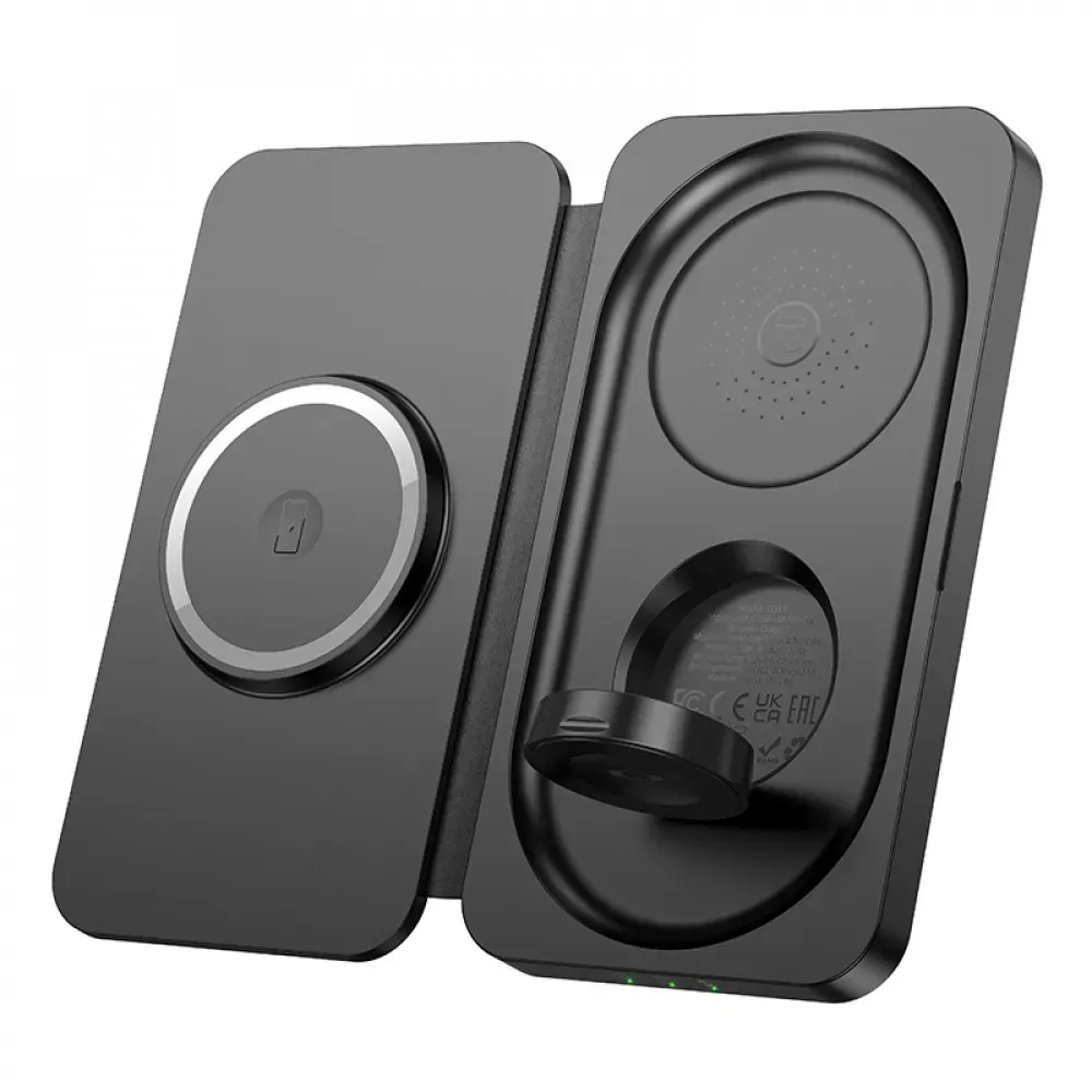 Magnetic Wireless Charger 3 in 1 — Hoco CQ13 — Black - фото 4