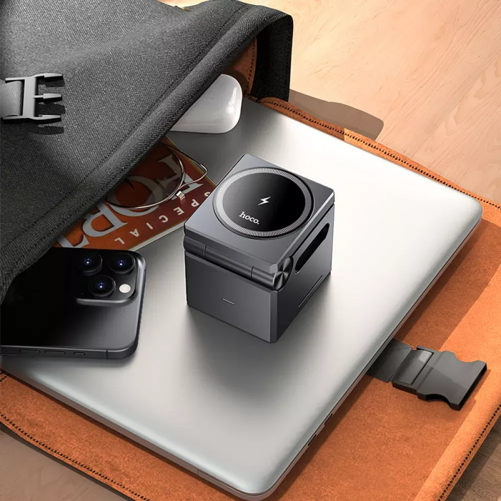 Magnetic Wireless Charger 3 in 1 — Hoco CQ8 - фото 7