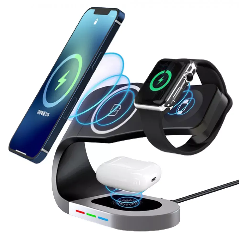Wireless Charger 3 in 1 15W Y35 — Black - фото 4