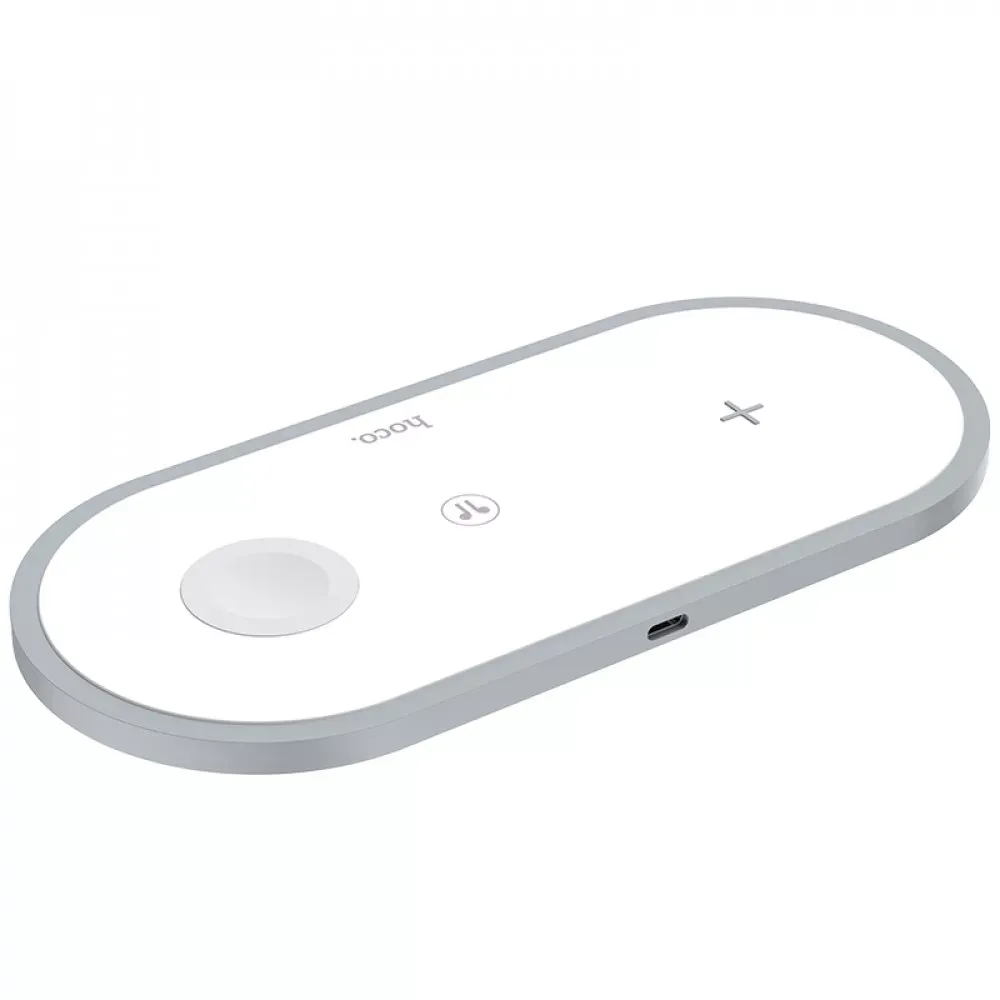 Wireless Charger 3 in 1 Hoco CW24 — White — Hoco
