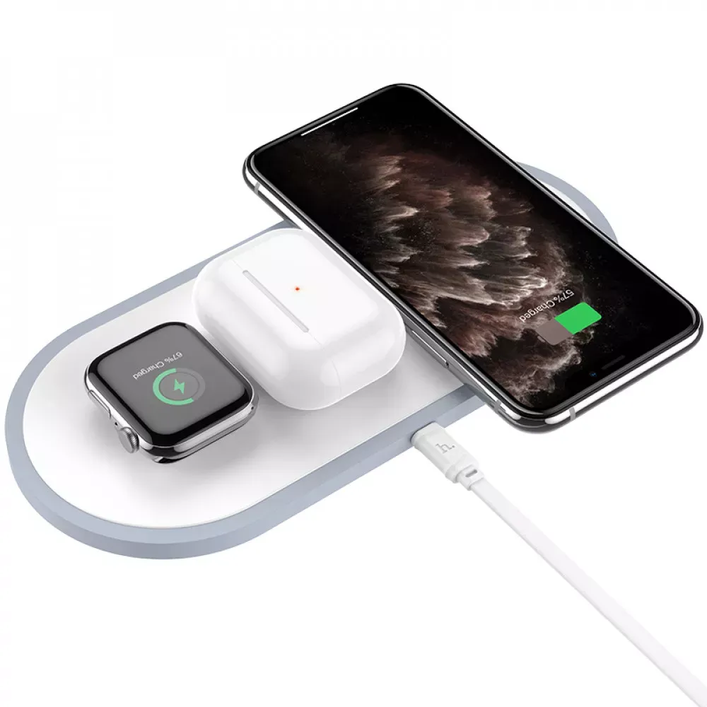 Wireless Charger 3 in 1 Hoco CW24 — White - фото 5