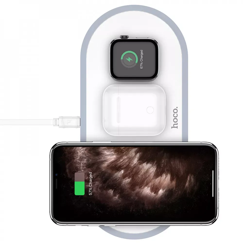 Wireless Charger 3 in 1 Hoco CW24 — White - фото 6