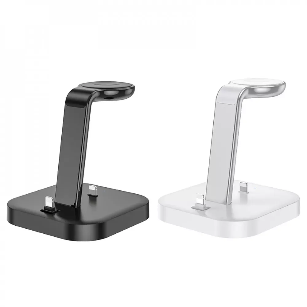 Wireless Charger 3 in 1 Hoco CW43 — black - фото 9