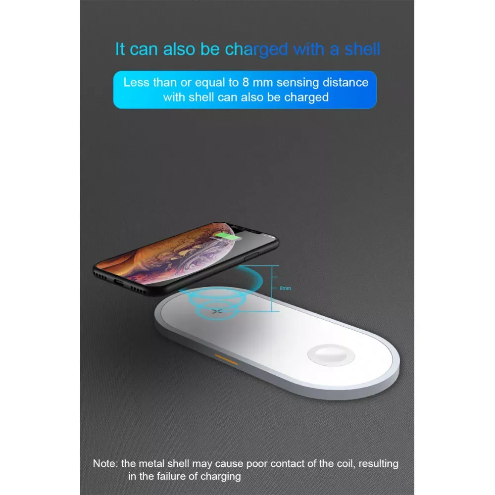 Wireless Charger 3 in 1 W40 — White - фото 6