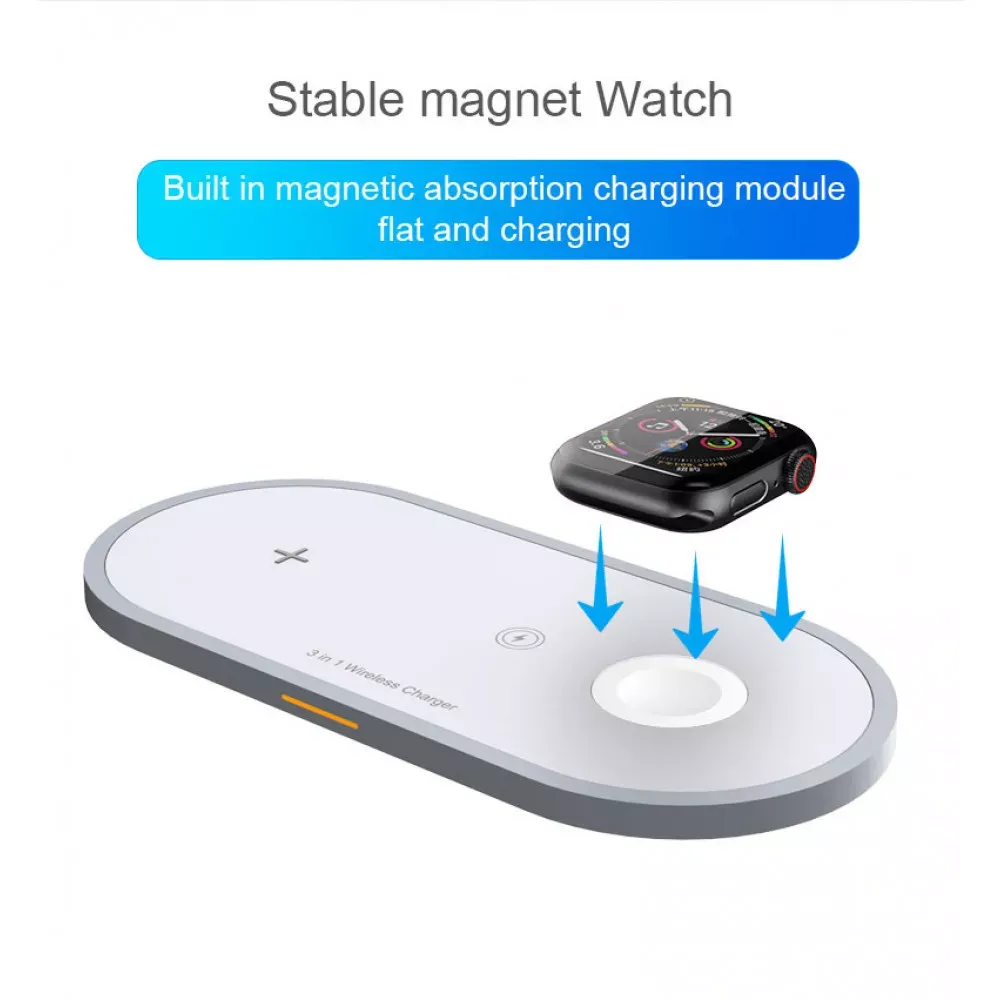 Wireless Charger 3 in 1 W40 — White - фото 7