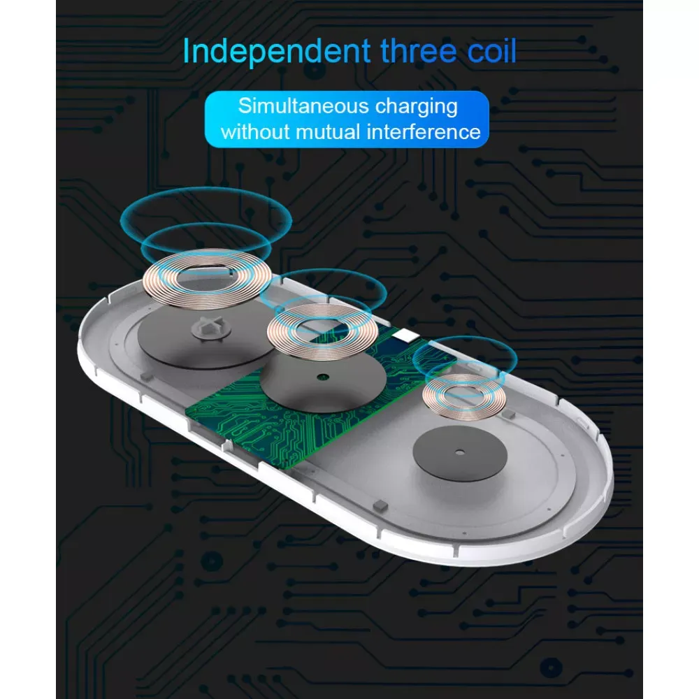 Wireless Charger 3 in 1 W40 — White - фото 9
