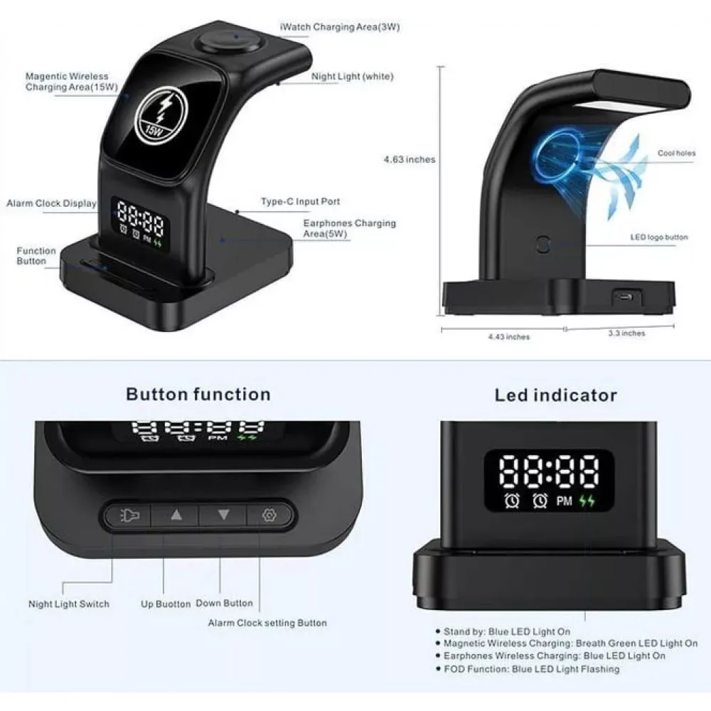 Wireless Charger 3 in 1 — Earldom ET-WC37 - фото 6