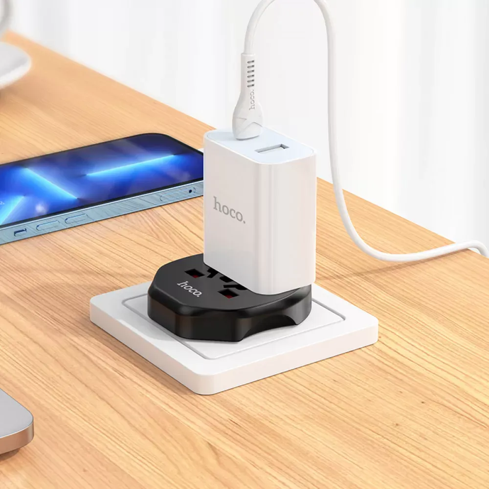 Мережевий перехідник Hoco AC6 — White - фото 4