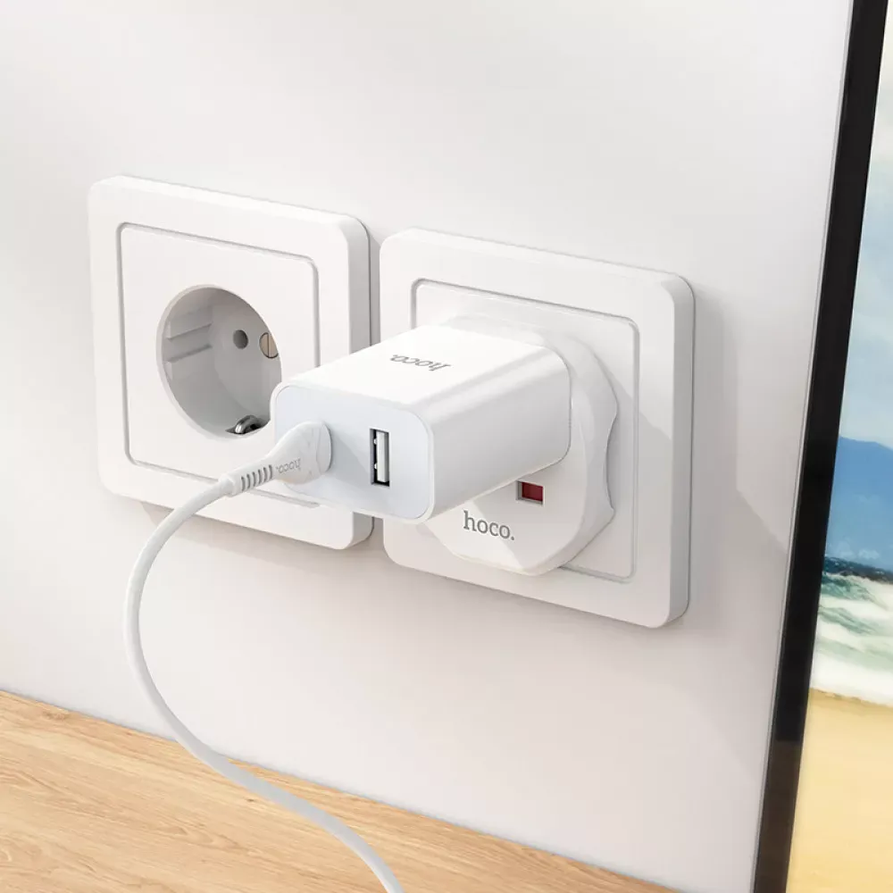 Мережевий перехідник Hoco AC6 — White - фото 7