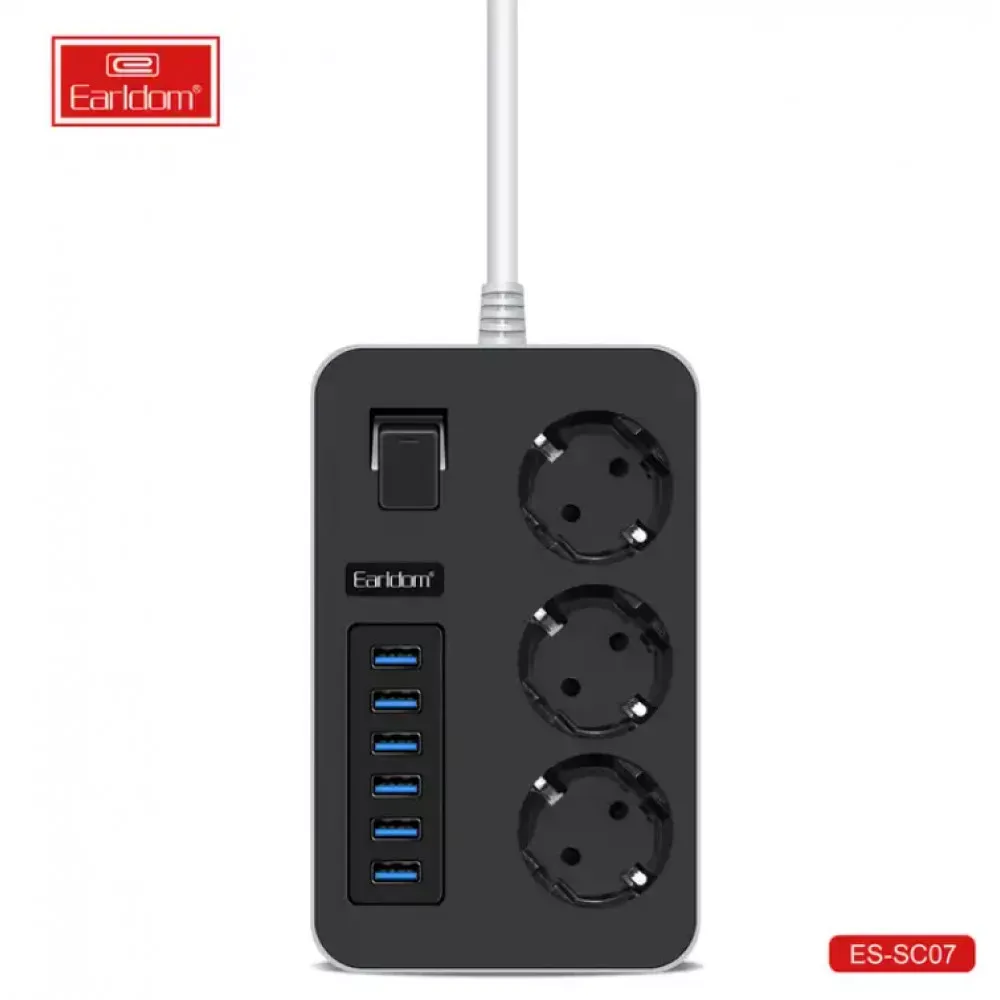 Фільтр живлення 6U | 3P | 3.1A | 2m — Earldom ES-SC07 — Earldom