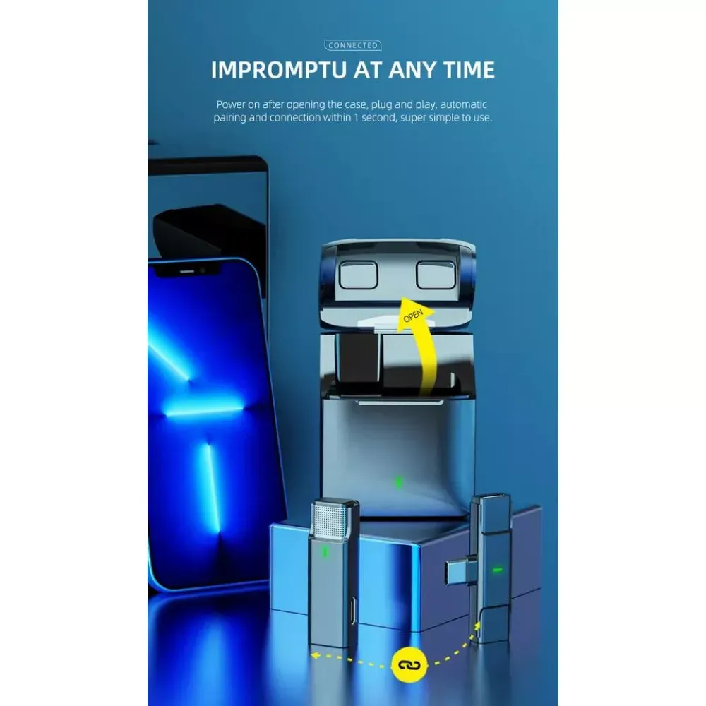 Беспроводной микрофон для телефона Lightning Veron EP033AH-L c кейсом зарядки - фото 6