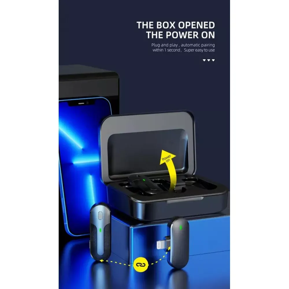 Беспроводной микрофон для телефона Lightning Veron M8-2L c кейсом зарядки - фото 5