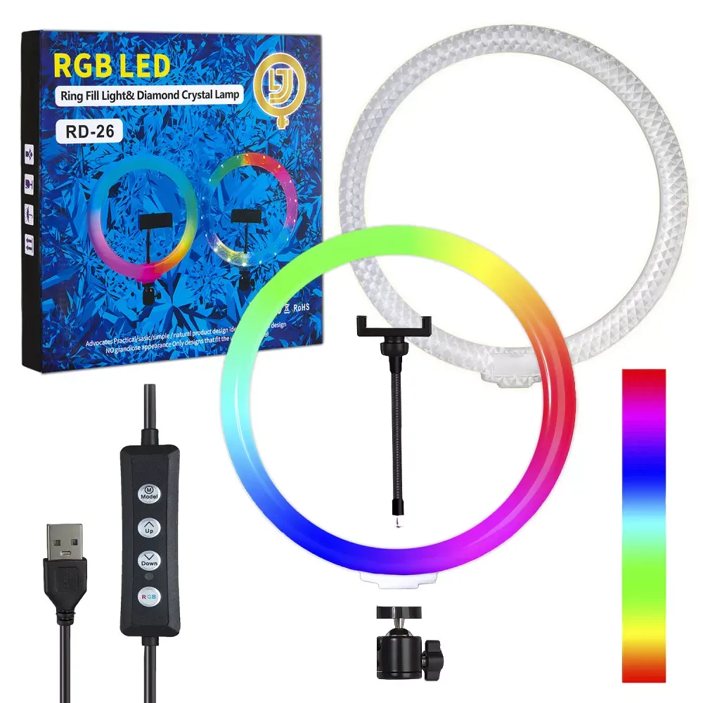 Лампа Кольцевая RGB LED (26 cm) 3D-26 — Различные