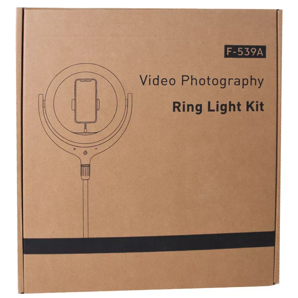 Лампа кольцевая комплект LED 26 cm 10" F-539A  96 pcs 3300K - 6000К+ holder + remote + tripod stand - фото 3