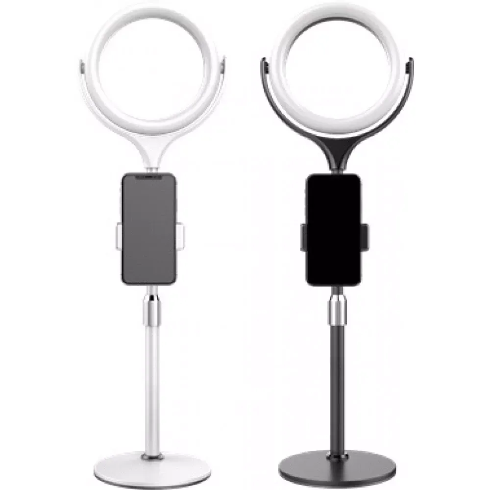 Лампа кольцевая комплект LED 26 cm F-537A 10" 64 pcs light 3300K - 6000К + holder + remote + tripod stand — White — Различные