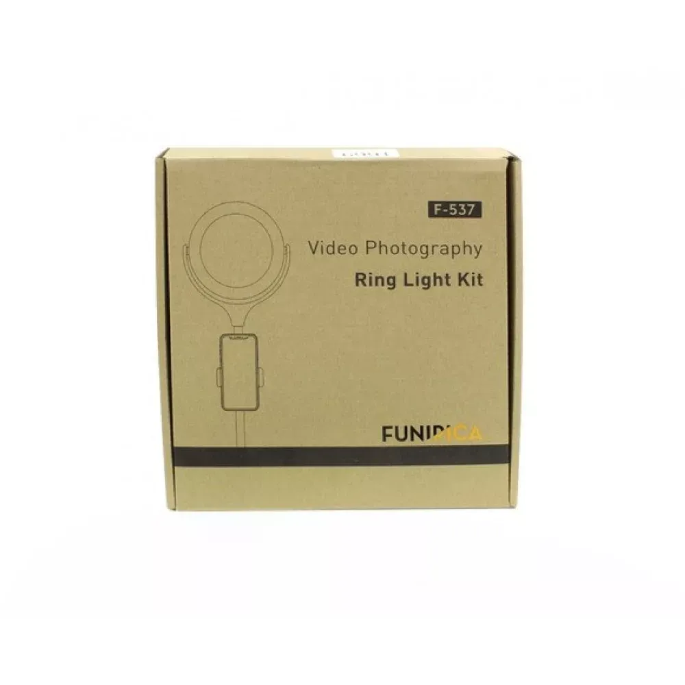 Лампа кольцевая комплект LED 26 cm F-537A 10" 64 pcs light 3300K - 6000К + holder + remote + tripod stand — White - фото 5