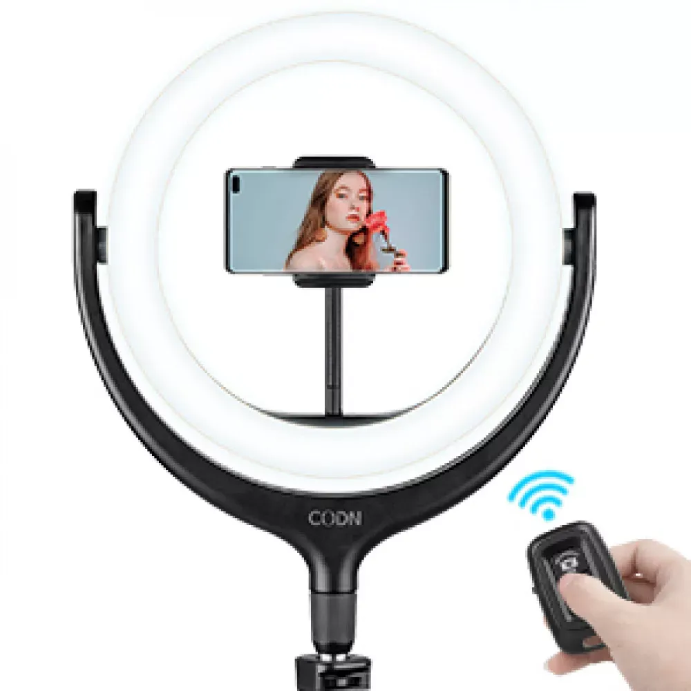 Лампа кольцевая комплект LED CODN-539B 10 inch+1.45cm tripod stand — фото 9